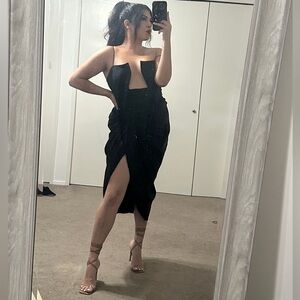 PLT - Strapless Cutout Midi Dress